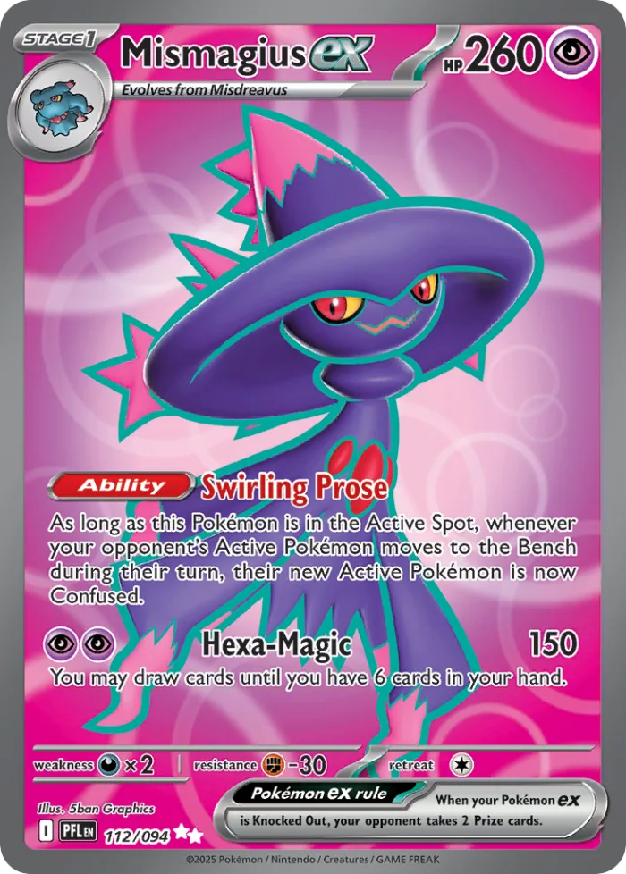 Mismagius ex #112 Phantasmal Flames Pokemon card