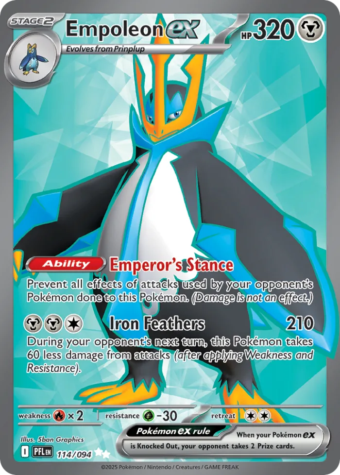 Empoleon ex #114 Phantasmal Flames Pokemon card