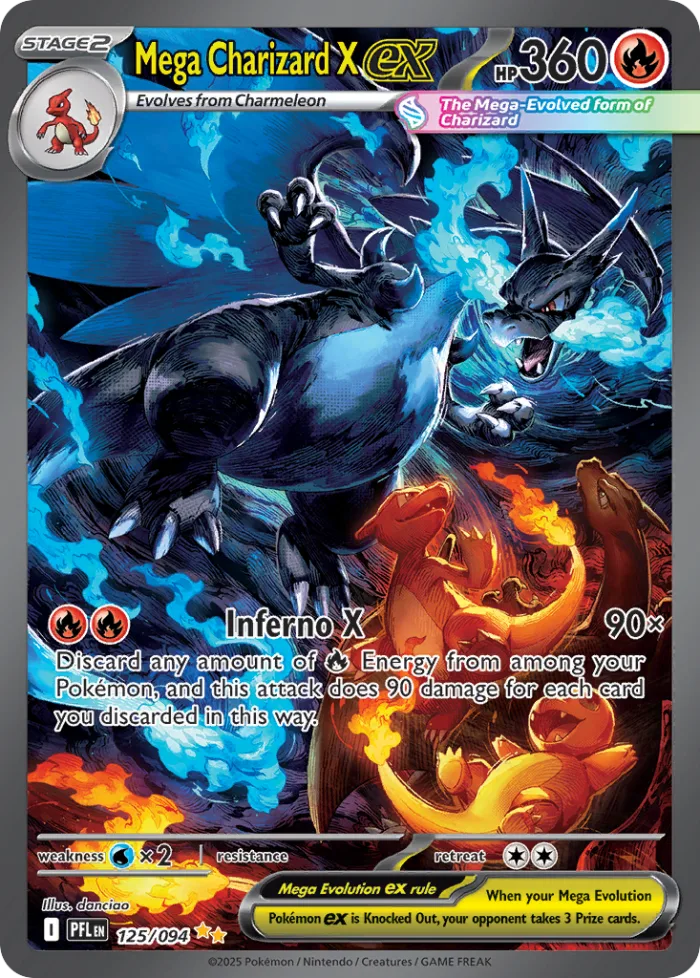 Mega Charizard X ex #125 Phantasmal Flames Pokemon card