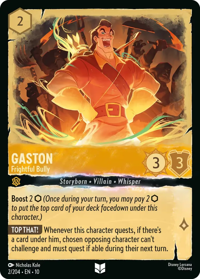 Gaston #2 Whispers in the Well Disney Lorcana card