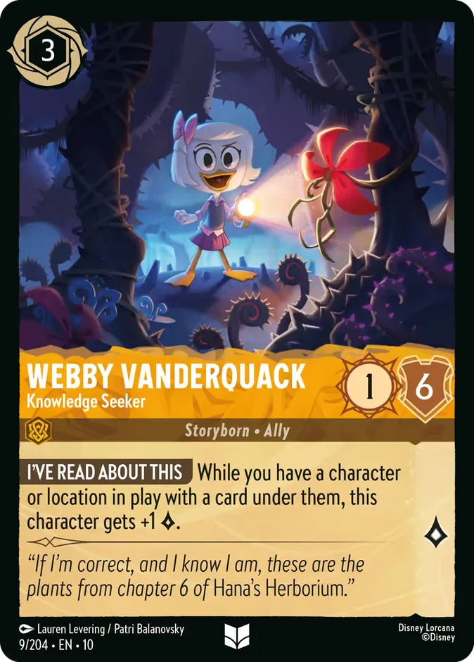 Webby Vanderquack #9 Whispers in the Well Disney Lorcana card