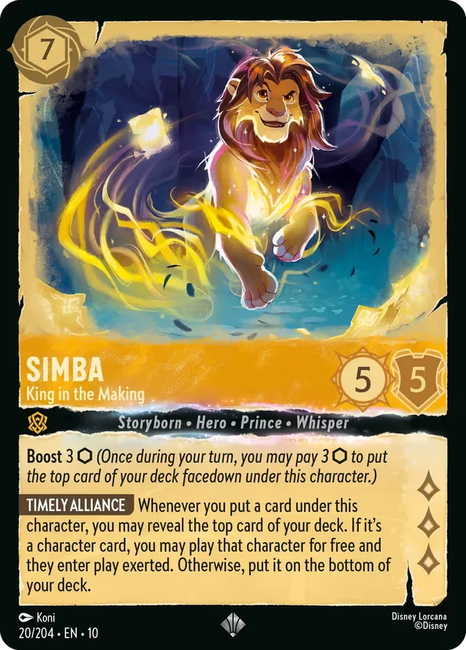 Simba #20 Whispers in the Well Disney Lorcana card