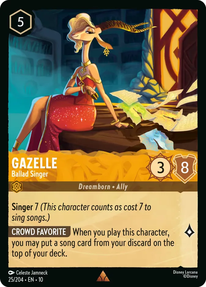 Gazelle #25 Whispers in the Well Disney Lorcana card