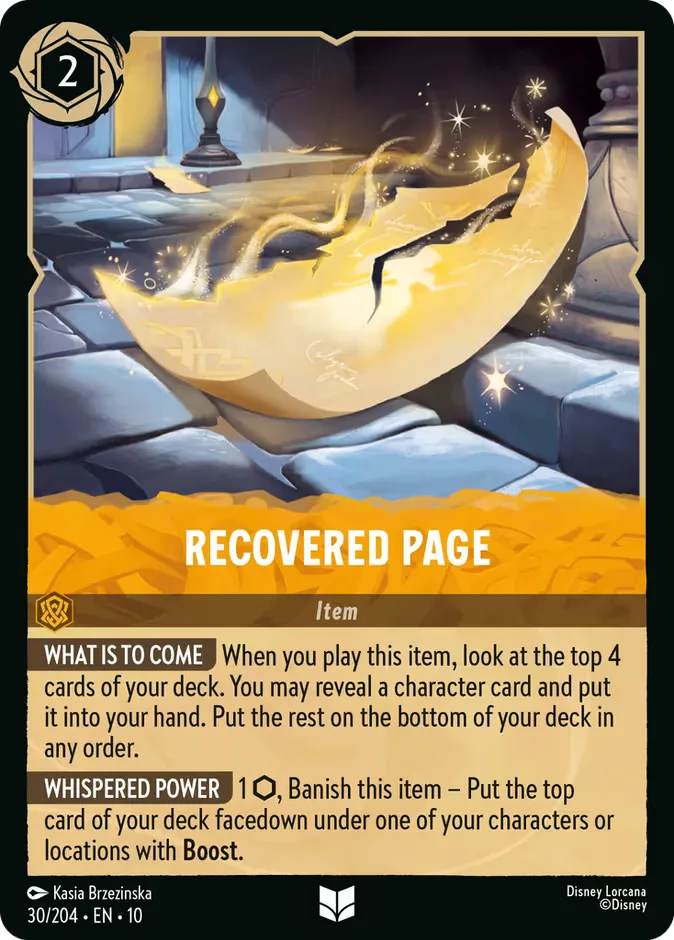 Recovered Page #30 Whispers in the Well Disney Lorcana card