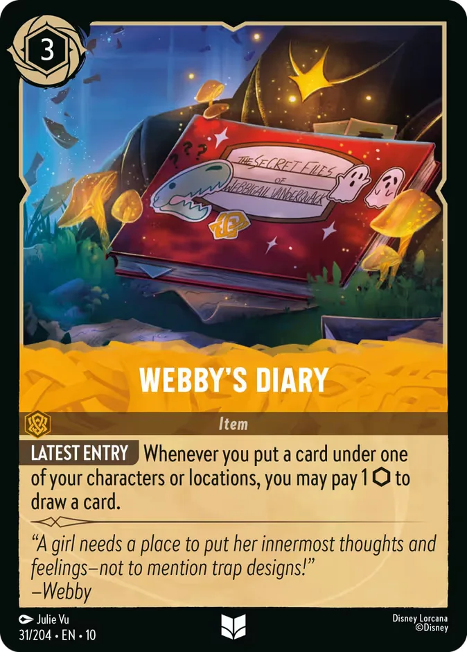 Webby's Diary #31 Whispers in the Well Disney Lorcana card