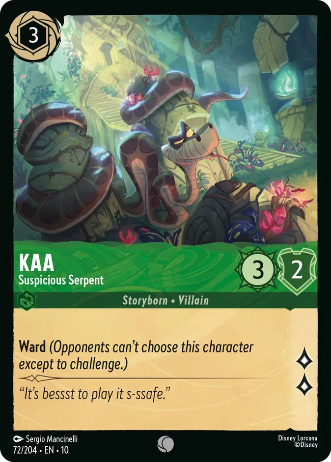 Kaa #72 Whispers in the Well Disney Lorcana card