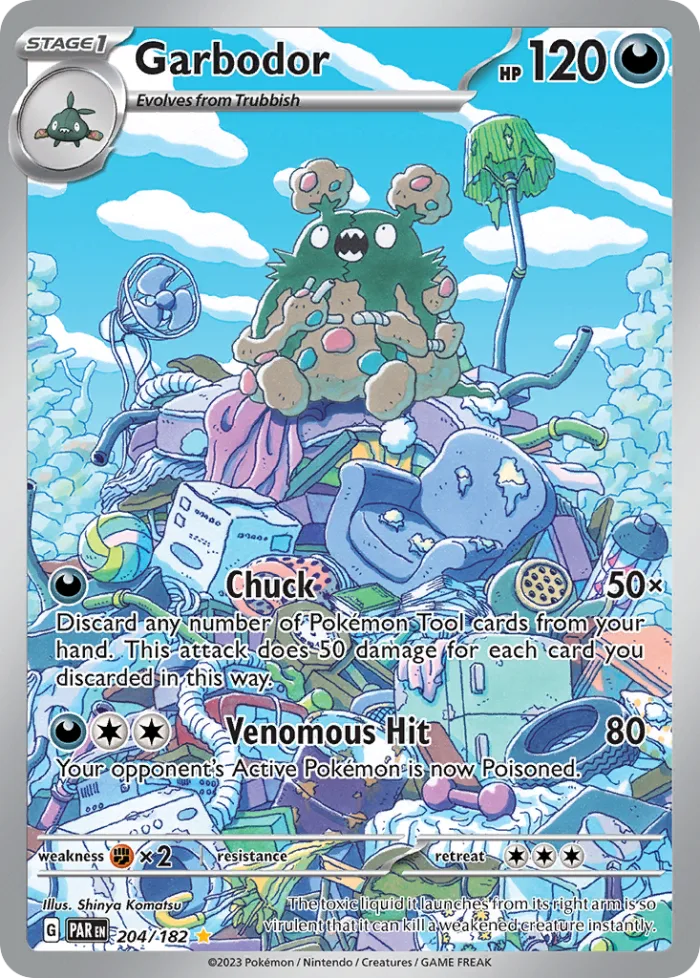 Garbodor #204 Paradox Rift Pokemon card