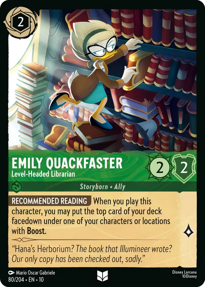 Emily Quackfaster #80 Whispers in the Well Disney Lorcana card