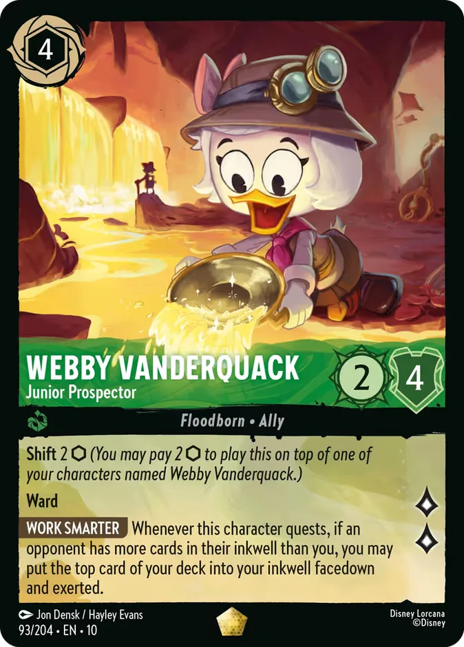Webby Vanderquack #93 Whispers in the Well Disney Lorcana card