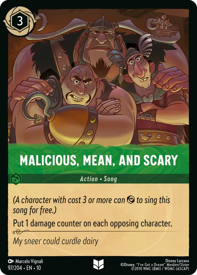 Malicious, Mean, and Scary #97 Whispers in the Well Disney Lorcana card