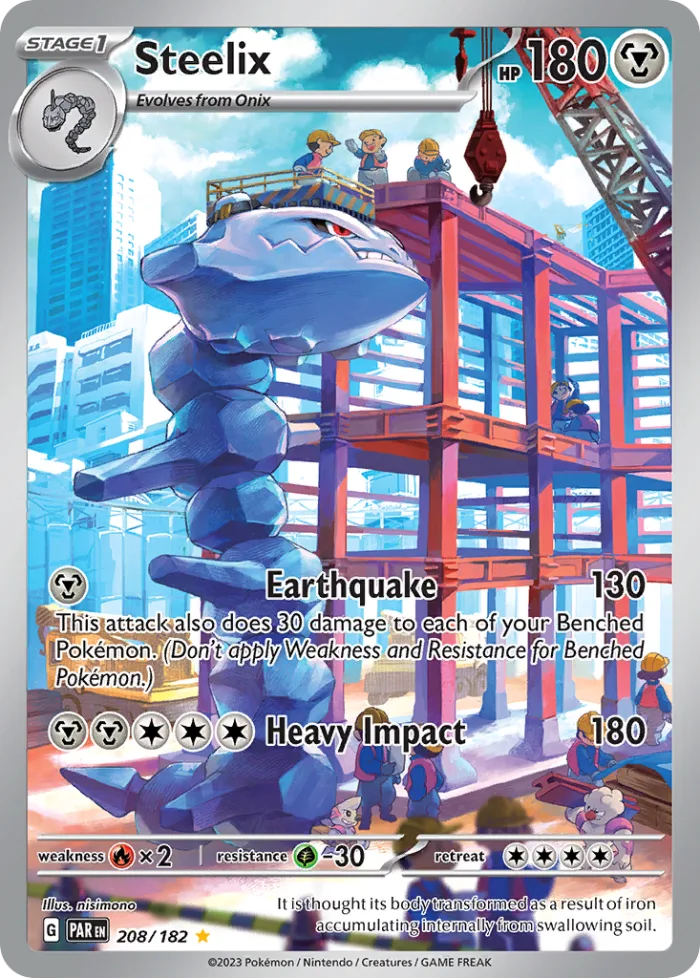 Steelix #208 Paradox Rift Pokemon card