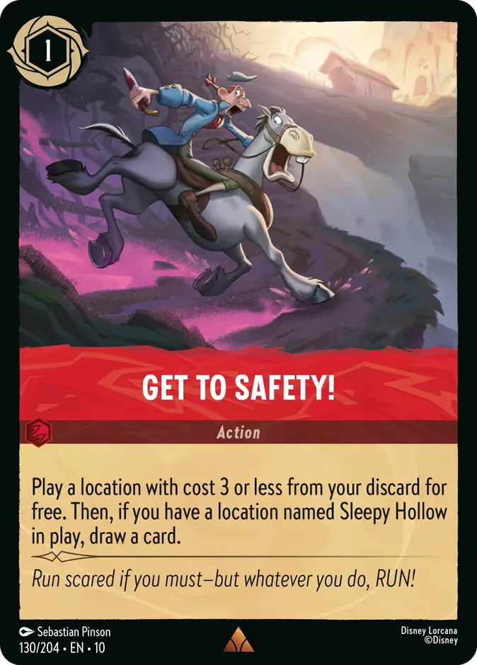 Get to Safety! #130 Whispers in the Well Disney Lorcana card