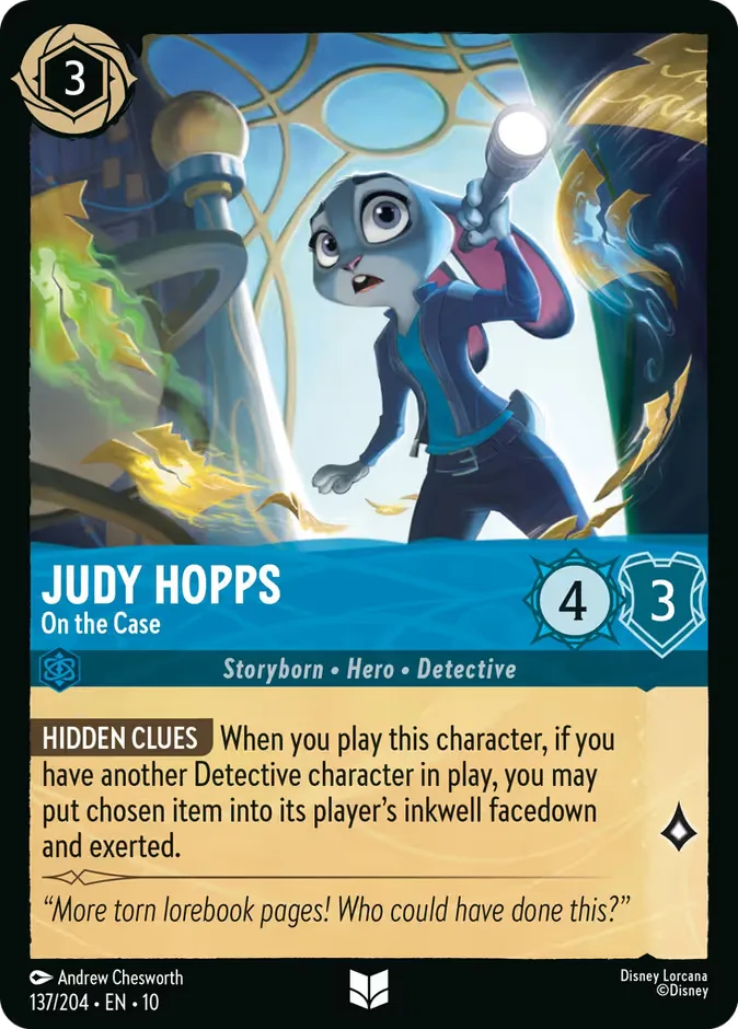 Judy Hopps #137 Whispers in the Well Disney Lorcana card
