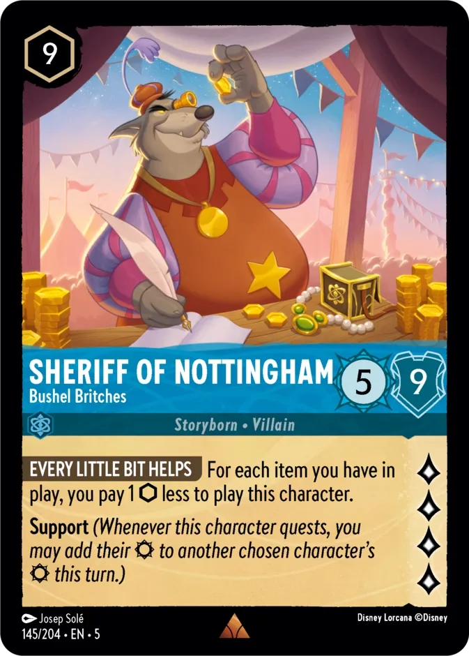 Sheriff of Nottingham #145 Shimmering Skies Disney Lorcana card