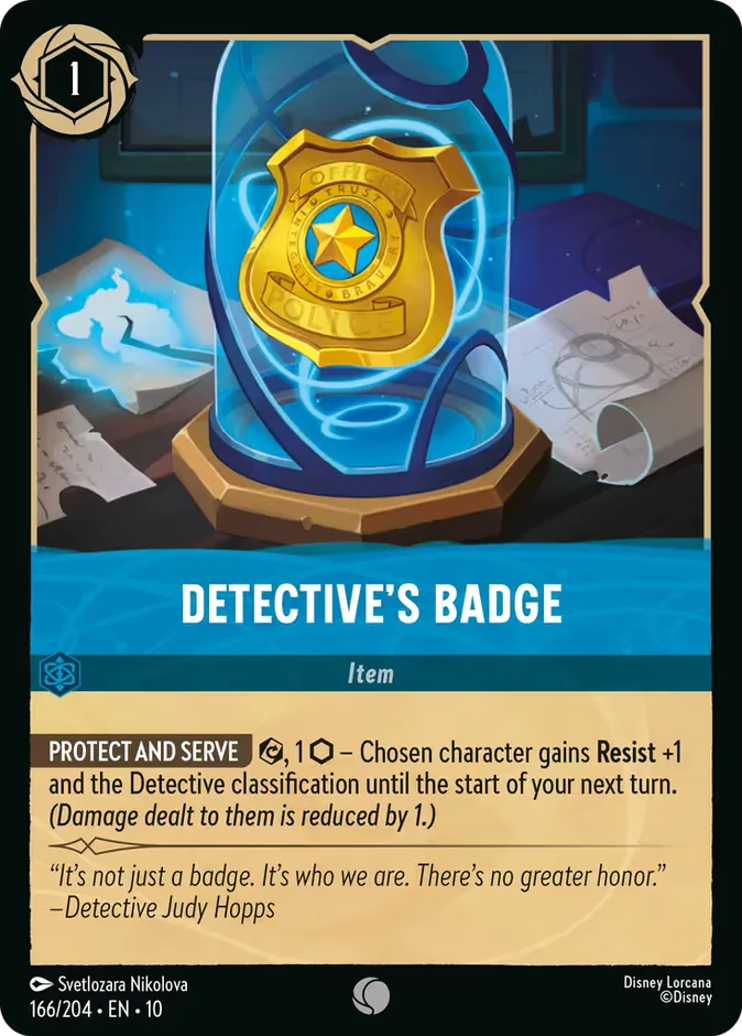Detective's Badge #166 Whispers in the Well Disney Lorcana card
