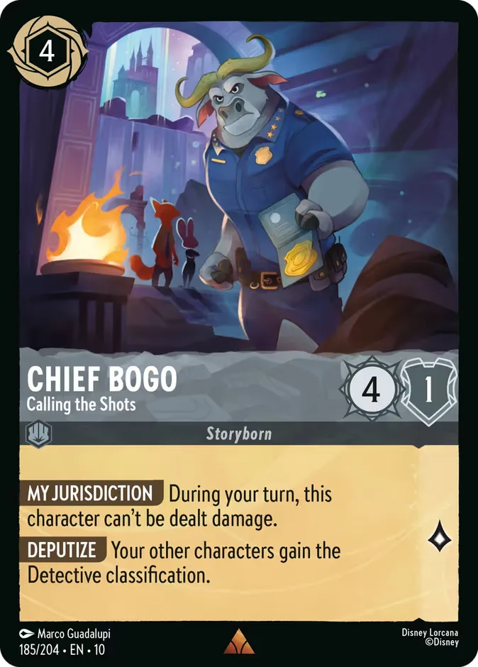 Chief Bogo #185 Whispers in the Well Disney Lorcana card
