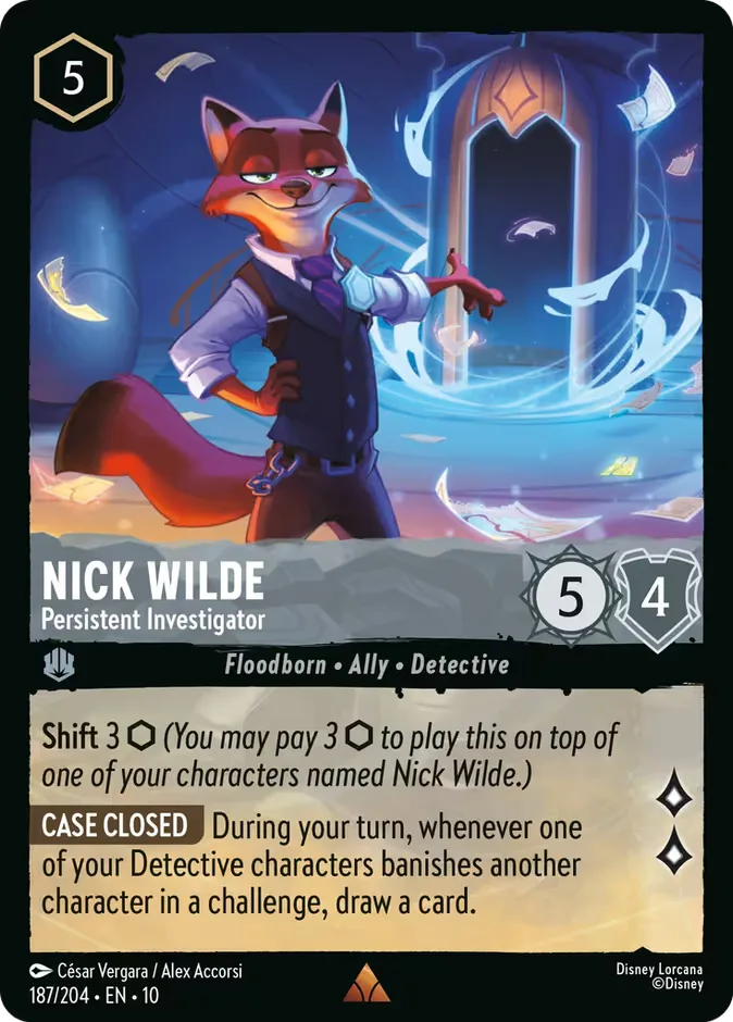 Nick Wilde #187 Whispers in the Well Disney Lorcana card