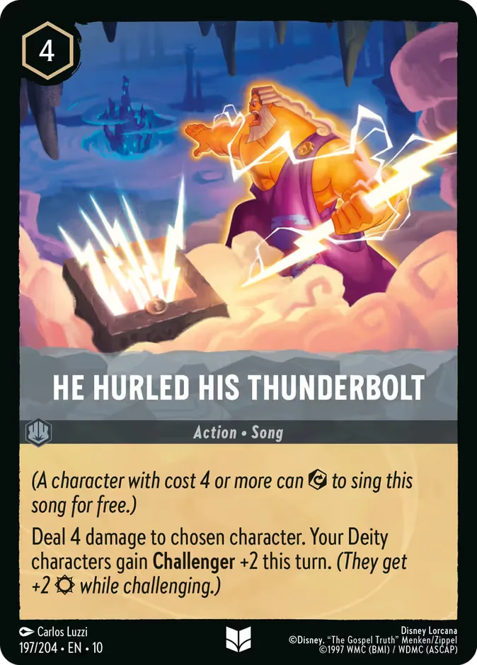 He Hurled His Thunderbolt #197 Whispers in the Well Disney Lorcana card