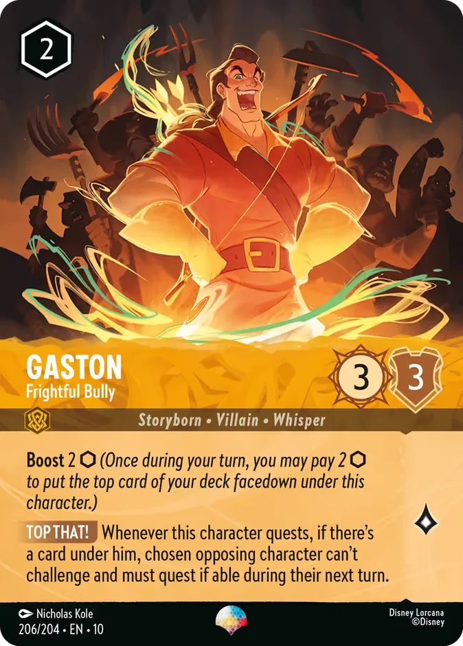 Gaston #206 Whispers in the Well Disney Lorcana card