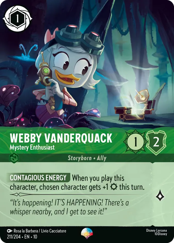 Webby Vanderquack #211 Whispers in the Well Disney Lorcana card