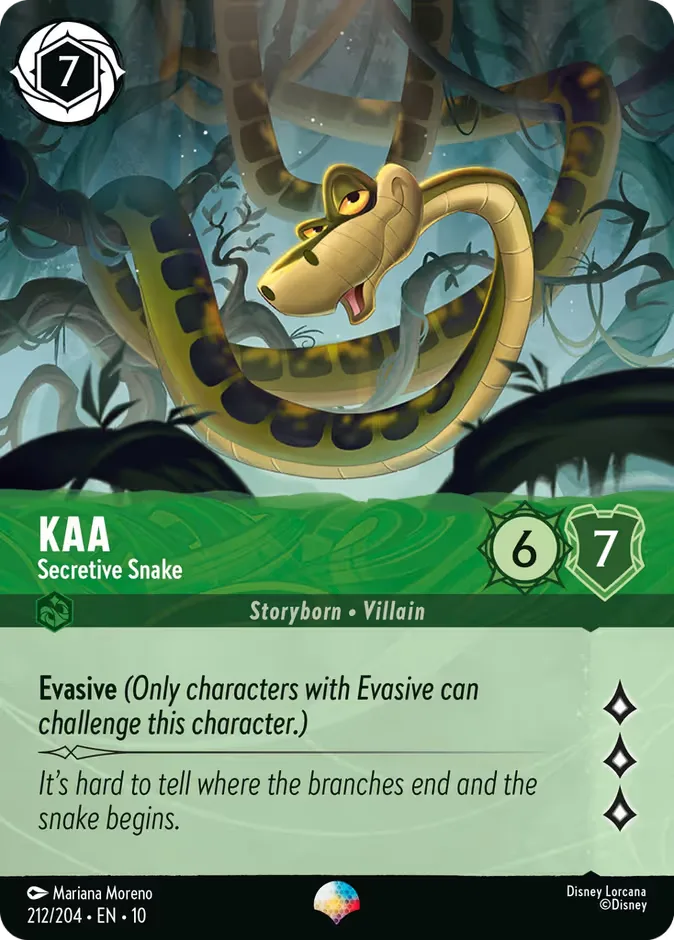 Kaa #212 Whispers in the Well Disney Lorcana card