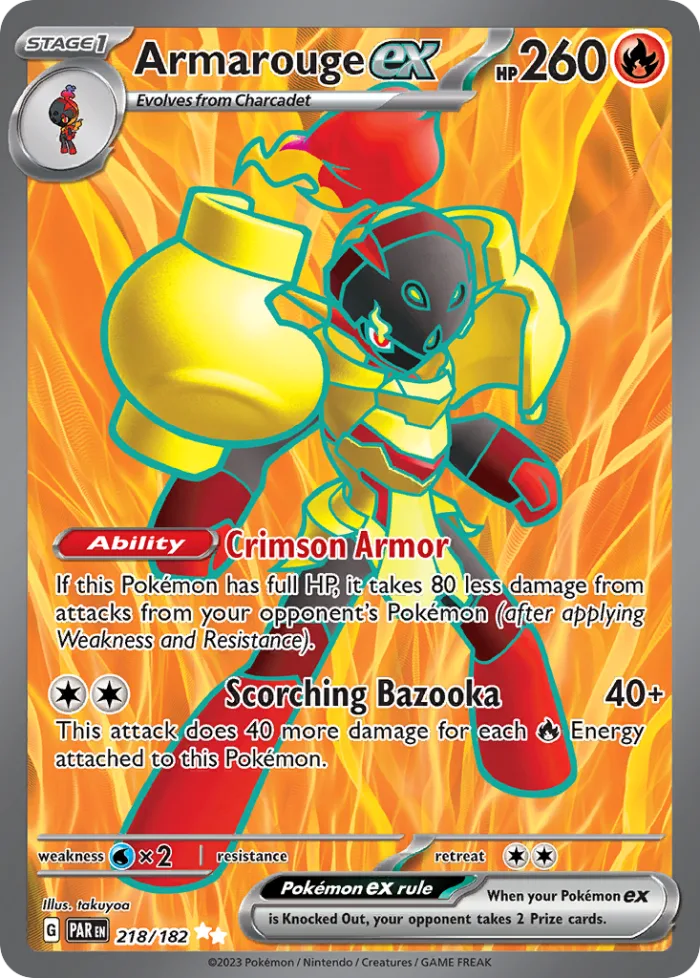 Armarouge ex #218 Paradox Rift Pokemon card