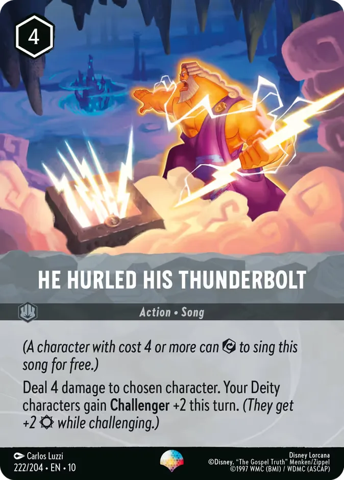 He Hurled His Thunderbolt #222 Whispers in the Well Disney Lorcana card