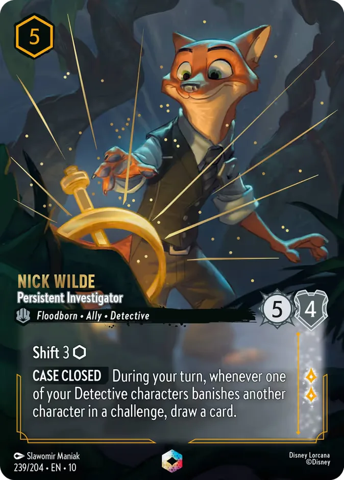 Nick Wilde #239 Whispers in the Well Disney Lorcana card