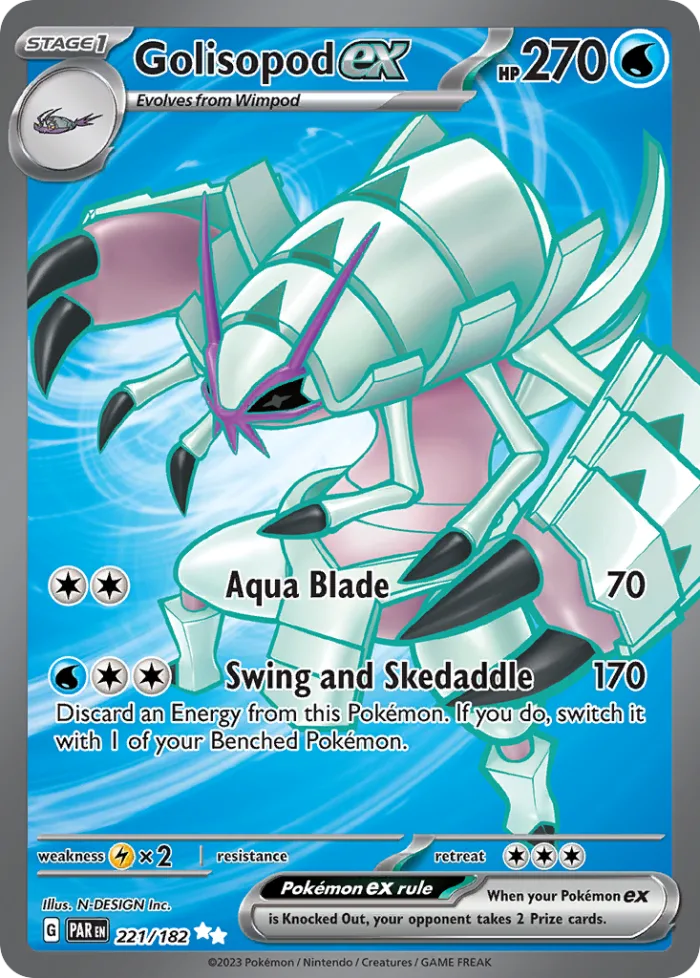 Golisopod ex #221 Paradox Rift Pokemon card