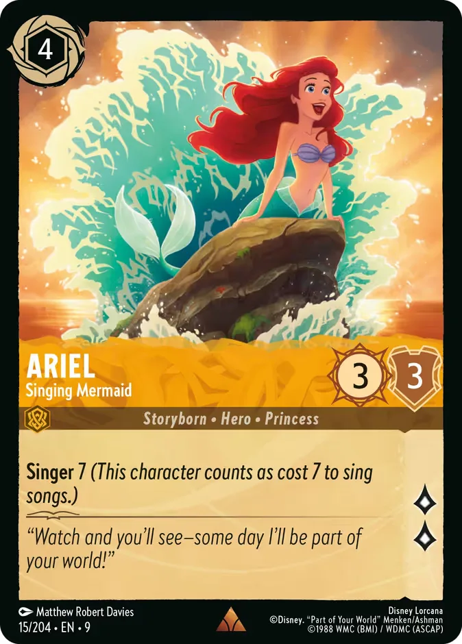 Ariel #15 Fabled Disney Lorcana card