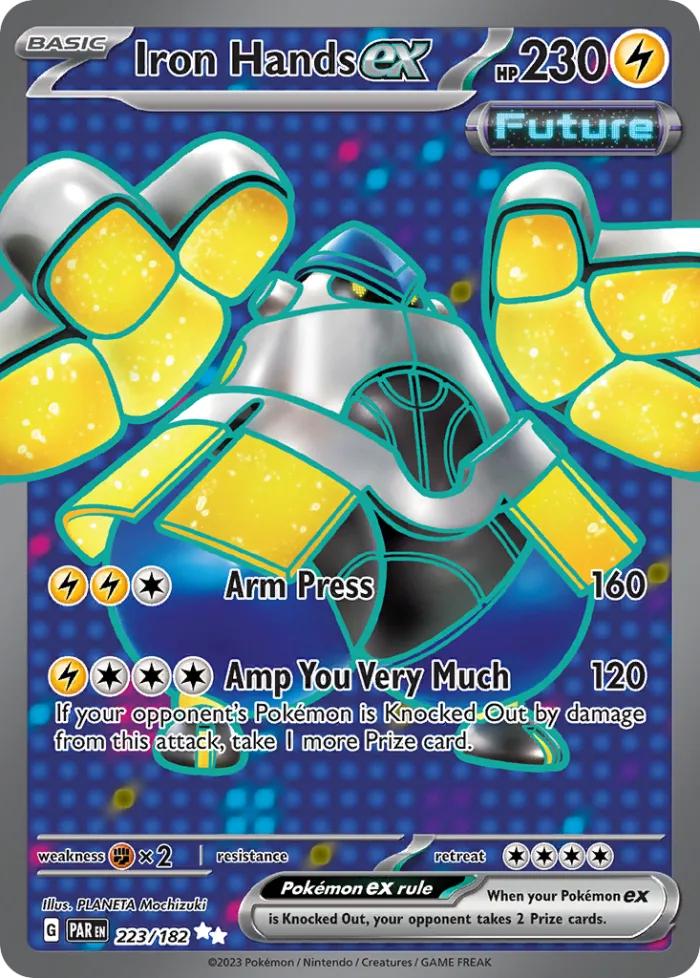 Iron Hands ex #223 Paradox Rift Pokemon card