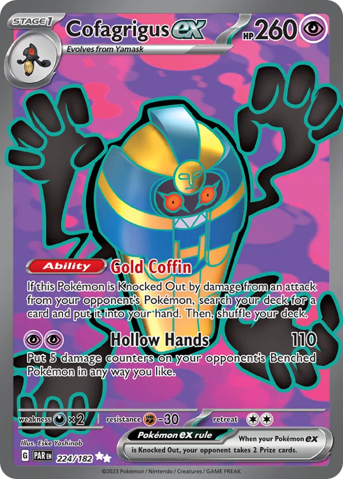 Cofagrigus ex #224 Paradox Rift Pokemon card