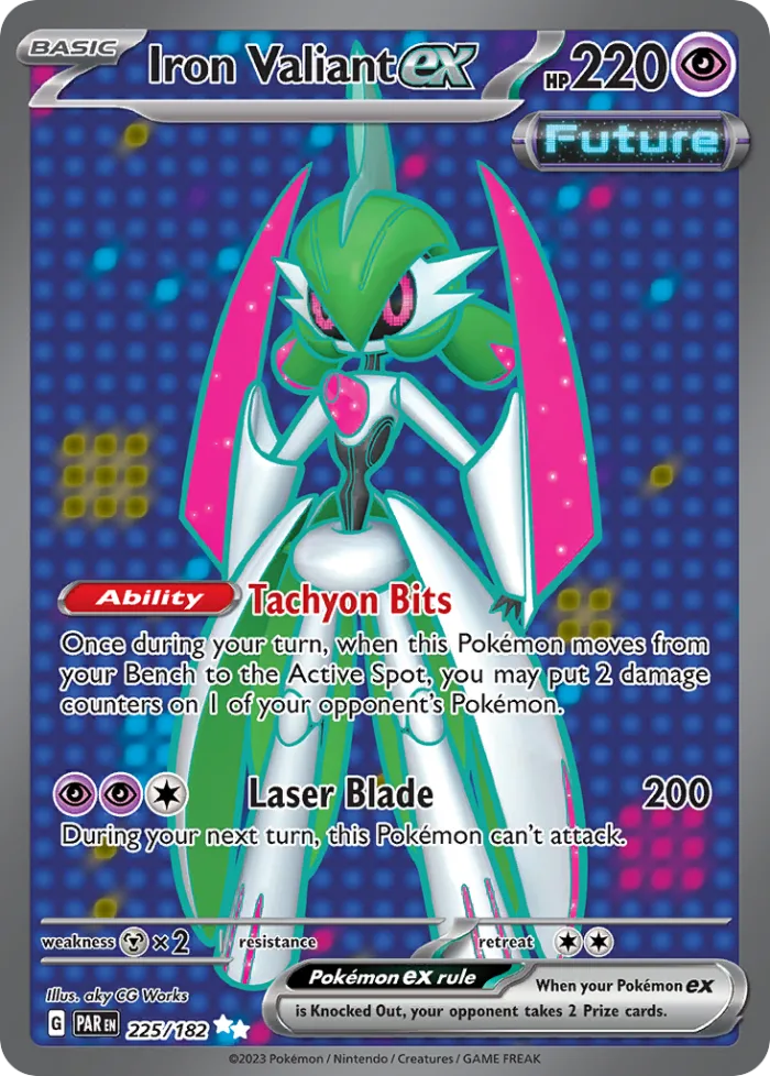 Iron Valiant ex #225 Paradox Rift Pokemon card