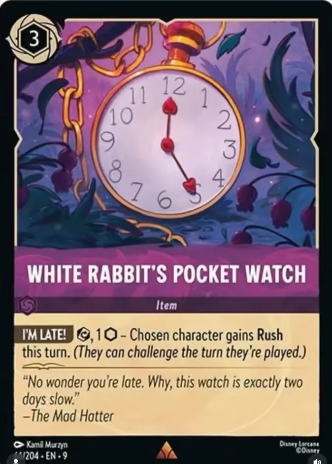 White Rabbit's Pocket Watch #66 Fabled Disney Lorcana card
