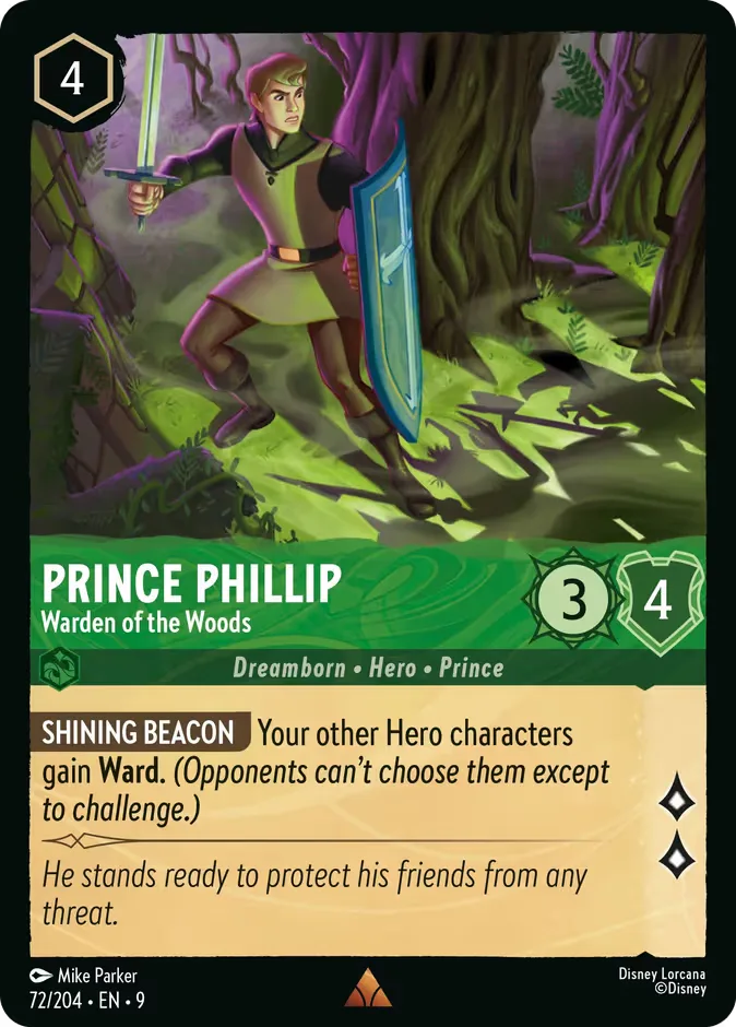 Prince Phillip #72 Fabled Disney Lorcana card