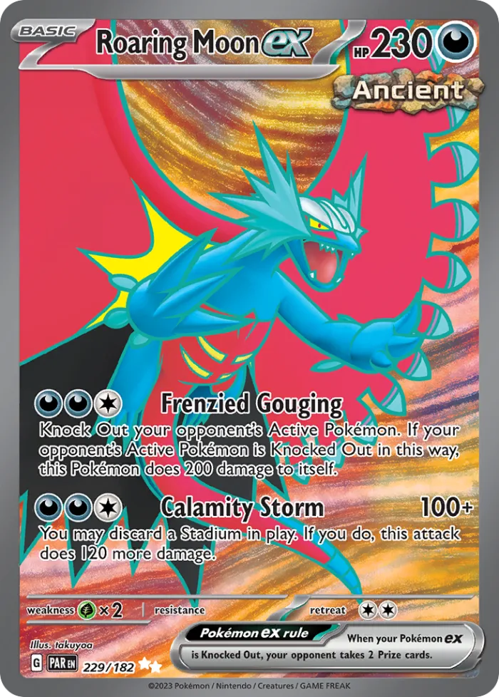 Roaring Moon ex #229 Paradox Rift Pokemon card