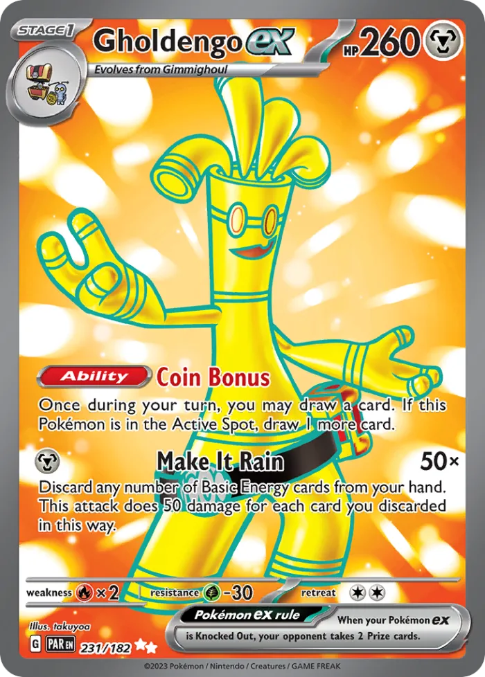 Gholdengo ex #231 Paradox Rift Pokemon card