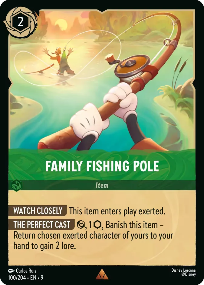 Family Fishing Pole #100 Fabled Disney Lorcana card