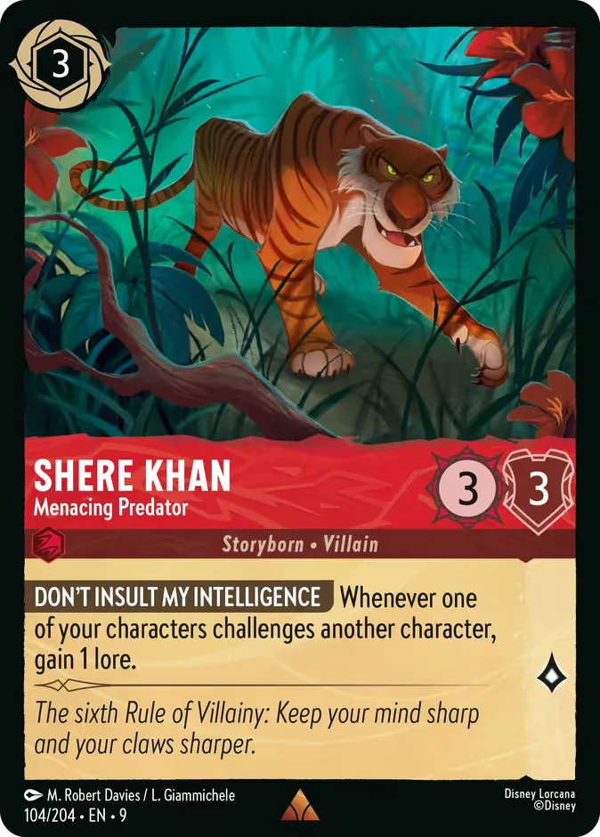 Shere Khan #104 Fabled Disney Lorcana card