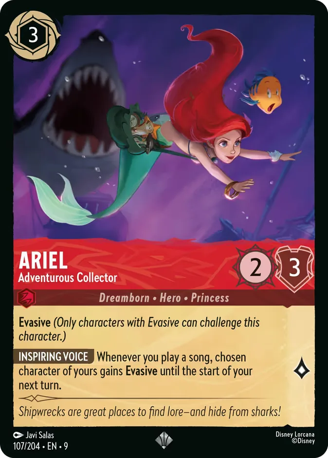 Ariel #107 Fabled Disney Lorcana card