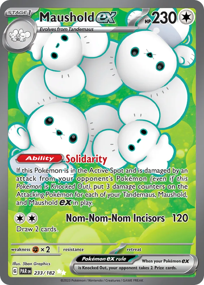 Maushold ex #233 Paradox Rift Pokemon card