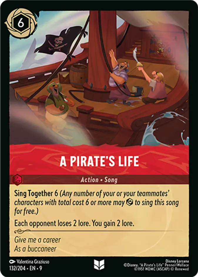 A Pirate's Life #132 Fabled Disney Lorcana card