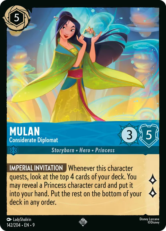 Mulan #142 Fabled Disney Lorcana card