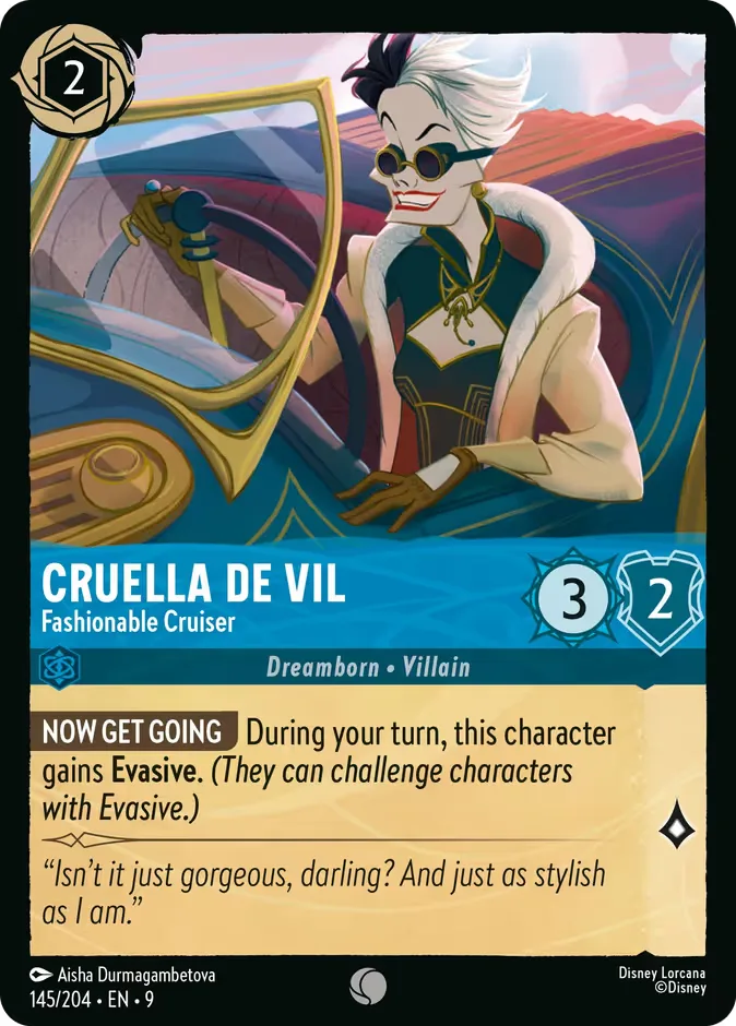 Cruella De Vil #145 Fabled Disney Lorcana card