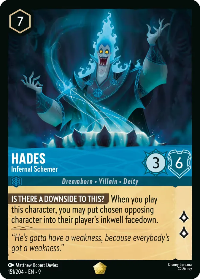 Hades #151 Fabled Disney Lorcana card
