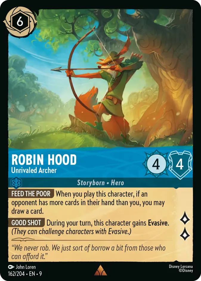 Robin Hood #162 Fabled Disney Lorcana card