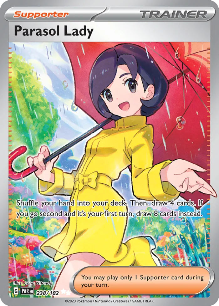 Parasol Lady #238 Paradox Rift Pokemon card