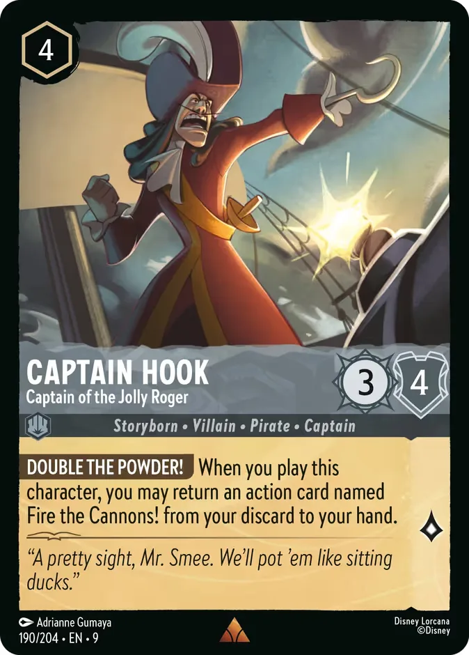 Captain Hook #190 Fabled Disney Lorcana card