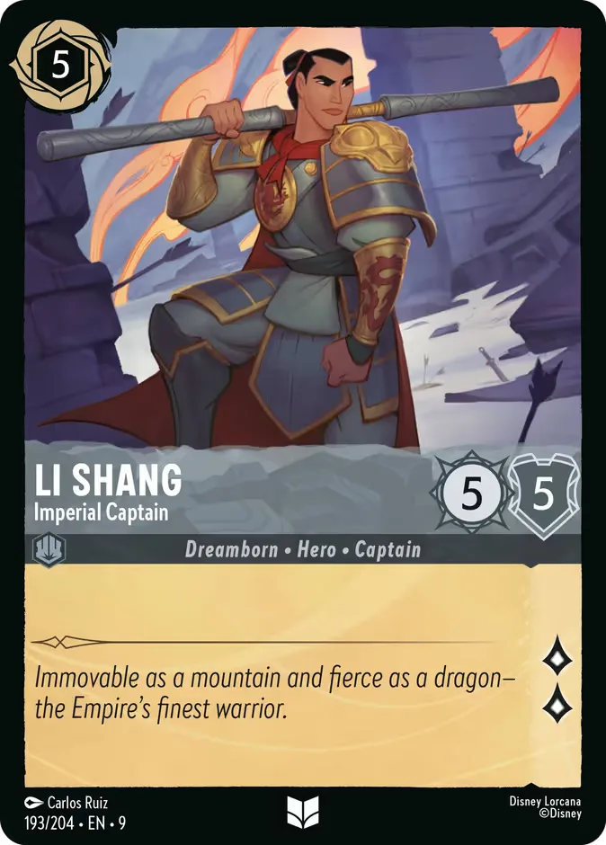 Li Shang #193 Fabled Disney Lorcana card