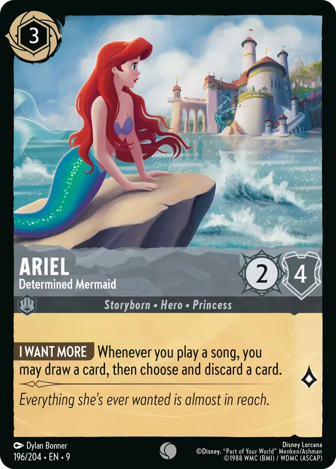Ariel #196 Fabled Disney Lorcana card